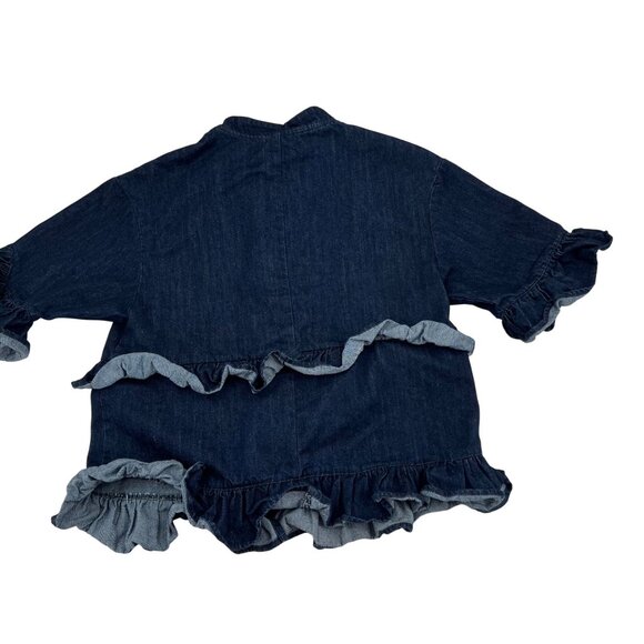 Umgee Women's Denim Ruffle Hem Jacket Full Zip Size Small - Picture 6 of 6